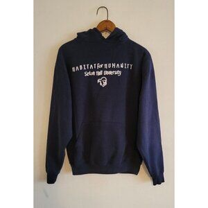 Habitat For Humanity Seton Hall University Navy Blue Pullover Sweatshirt Sz M...